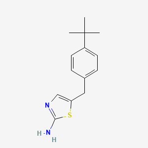 molecular formula C14H18N2S B13167221 5-(4-Tert-butylbenzyl)-1,3-thiazol-2-amine 