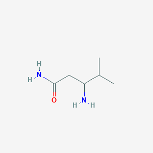 molecular formula C6H14N2O B13167223 3-Amino-4-methylpentanamide 