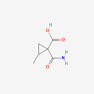 molecular formula C6H9NO3 B13167331 1-Carbamoyl-2-methylcyclopropane-1-carboxylic acid 