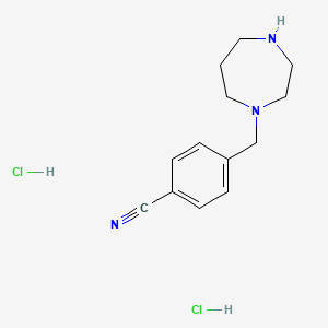 molecular formula C13H19Cl2N3 B13167340 4-(1,4-Diazepan-1-ylmethyl)benzonitrile dihydrochloride 