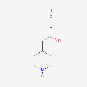 molecular formula C9H13NO B13167350 1-(Piperidin-4-yl)but-3-yn-2-one 