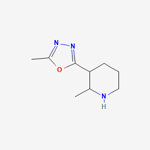 2-Methyl-3-(5-methyl-1,3,4-oxadiazol-2-yl)piperidine