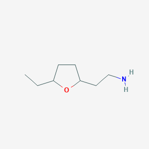 molecular formula C8H17NO B13167399 2-(5-Ethyloxolan-2-yl)ethan-1-amine 