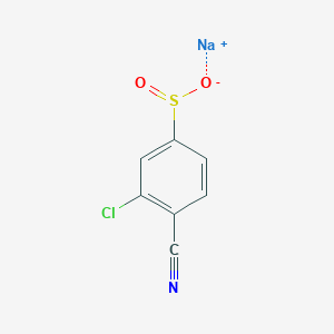 molecular formula C7H3ClNNaO2S B13167438 Sodium 3-chloro-4-cyanobenzene-1-sulfinate 