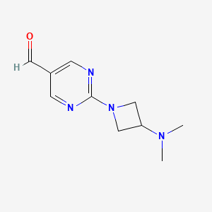 molecular formula C10H14N4O B13167447 2-[3-(Dimethylamino)azetidin-1-yl]pyrimidine-5-carbaldehyde 