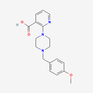 molecular formula C18H21N3O3 B13167450 2-{4-[(4-Methoxyphenyl)methyl]piperazin-1-yl}pyridine-3-carboxylic acid 