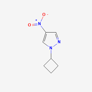 molecular formula C7H9N3O2 B13167481 1-Cyclobutyl-4-nitro-1H-pyrazole 