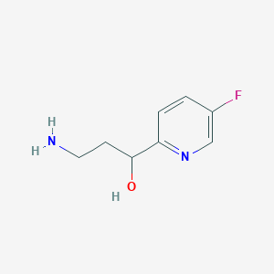 molecular formula C8H11FN2O B13167501 3-Amino-1-(5-fluoropyridin-2-yl)propan-1-ol 