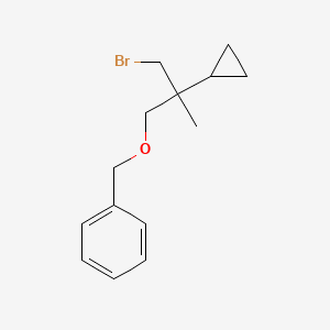 molecular formula C14H19BrO B13167507 [(3-Bromo-2-cyclopropyl-2-methylpropoxy)methyl]benzene 