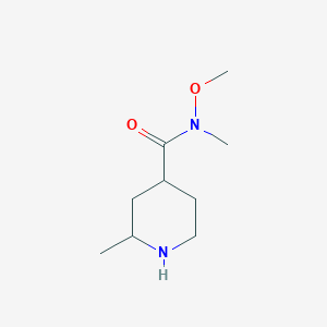 molecular formula C9H18N2O2 B13167527 N-Methoxy-N,2-dimethylpiperidine-4-carboxamide 