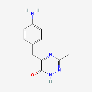 molecular formula C11H12N4O B13167560 5-[(4-Aminophenyl)methyl]-3-methyl-1,6-dihydro-1,2,4-triazin-6-one 