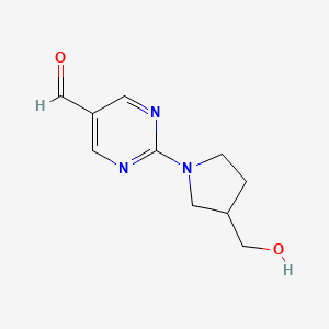 2-[3-(Hydroxymethyl)pyrrolidin-1-YL]pyrimidine-5-carbaldehyde