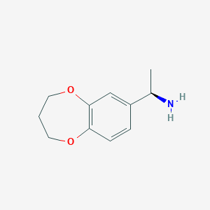 molecular formula C11H15NO2 B13167590 (1R)-1-(3,4-dihydro-2H-1,5-benzodioxepin-7-yl)ethan-1-amine 