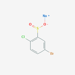 molecular formula C6H3BrClNaO2S B13167598 Sodium 5-bromo-2-chlorobenzene-1-sulfinate 