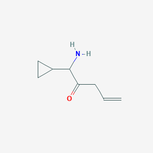 molecular formula C8H13NO B13167617 1-Amino-1-cyclopropylpent-4-en-2-one 