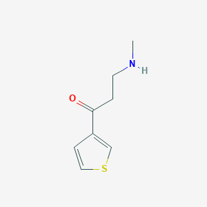 molecular formula C8H11NOS B13167651 3-(Methylamino)-1-(thiophen-3-yl)propan-1-one 