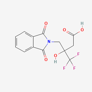 molecular formula C13H10F3NO5 B13167654 3-[(1,3-dioxo-2,3-dihydro-1H-isoindol-2-yl)methyl]-4,4,4-trifluoro-3-hydroxybutanoic acid 