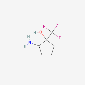 molecular formula C6H10F3NO B13167691 2-Amino-1-(trifluoromethyl)cyclopentan-1-ol 