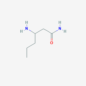 molecular formula C6H14N2O B13167698 3-Aminohexanamide 