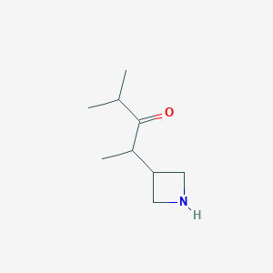 molecular formula C9H17NO B13167715 2-(Azetidin-3-yl)-4-methylpentan-3-one 