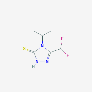 molecular formula C6H9F2N3S B13167757 5-(difluoromethyl)-4-(propan-2-yl)-4H-1,2,4-triazole-3-thiol 