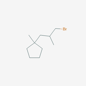 molecular formula C10H19Br B13167774 1-(3-Bromo-2-methylpropyl)-1-methylcyclopentane 