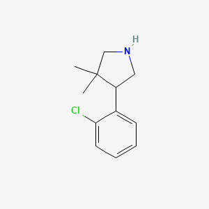 molecular formula C12H16ClN B13167779 4-(2-Chlorophenyl)-3,3-dimethylpyrrolidine 