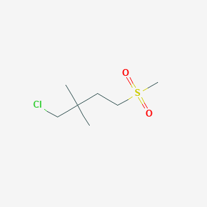 molecular formula C7H15ClO2S B13167809 1-Chloro-4-methanesulfonyl-2,2-dimethylbutane 