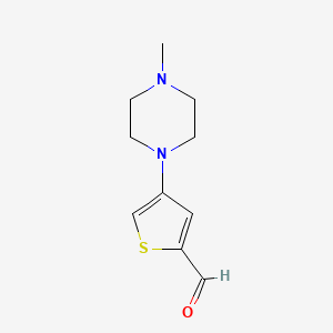 molecular formula C10H14N2OS B13167819 4-(4-Methylpiperazin-1-yl)thiophene-2-carbaldehyde 