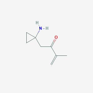 molecular formula C8H13NO B13167833 1-(1-Aminocyclopropyl)-3-methylbut-3-en-2-one 