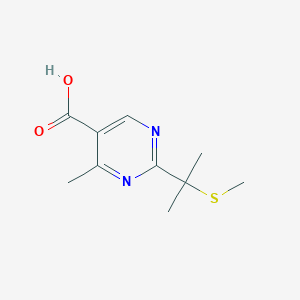 molecular formula C10H14N2O2S B13167846 4-Methyl-2-[2-(methylsulfanyl)propan-2-yl]pyrimidine-5-carboxylic acid 