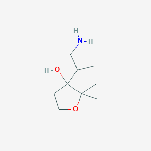 molecular formula C9H19NO2 B13167849 3-(1-Aminopropan-2-yl)-2,2-dimethyloxolan-3-ol 