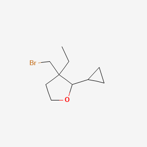 molecular formula C10H17BrO B13167852 3-(Bromomethyl)-2-cyclopropyl-3-ethyloxolane 