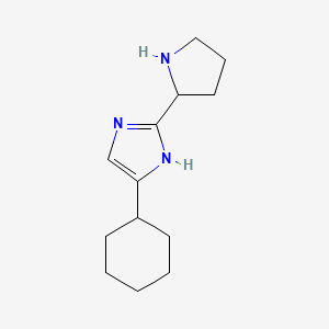 molecular formula C13H21N3 B13167891 4-cyclohexyl-2-(pyrrolidin-2-yl)-1H-imidazole 