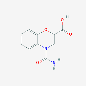 molecular formula C10H10N2O4 B13167926 4-carbamoyl-3,4-dihydro-2H-1,4-benzoxazine-2-carboxylic acid 