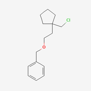 molecular formula C15H21ClO B13167931 ({2-[1-(Chloromethyl)cyclopentyl]ethoxy}methyl)benzene 