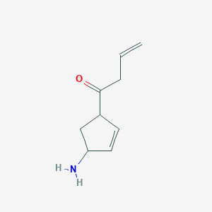 molecular formula C9H13NO B13167951 1-(4-Aminocyclopent-2-en-1-yl)but-3-en-1-one 