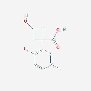 1-(2-Fluoro-5-methylphenyl)-3-hydroxycyclobutane-1-carboxylic acid