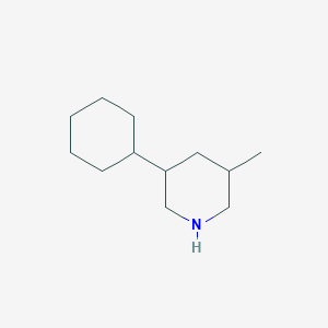 molecular formula C12H23N B13167977 3-Cyclohexyl-5-methylpiperidine 