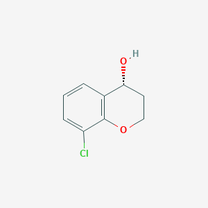 molecular formula C9H9ClO2 B13168010 (4R)-8-chloro-3,4-dihydro-2H-1-benzopyran-4-ol 