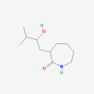 molecular formula C11H21NO2 B13168015 3-(2-Hydroxy-3-methylbutyl)azepan-2-one 