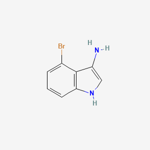 molecular formula C8H7BrN2 B13168031 4-bromo-1H-indole-3-amine 