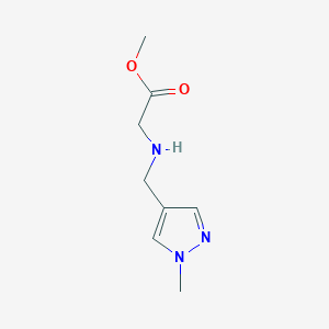 molecular formula C8H13N3O2 B13168065 Methyl 2-{[(1-methyl-1H-pyrazol-4-yl)methyl]amino}acetate 