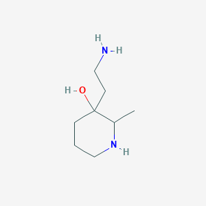 molecular formula C8H18N2O B13168068 3-(2-Aminoethyl)-2-methylpiperidin-3-ol 