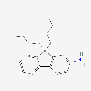 molecular formula C21H27N B13168103 9,9-Dibutyl-9H-fluoren-2-amine 