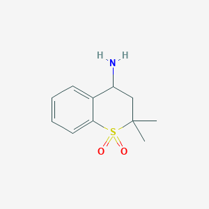 molecular formula C11H15NO2S B13168104 4-Amino-2,2-dimethyl-3,4-dihydro-2H-1lambda6-benzothiopyran-1,1-dione 