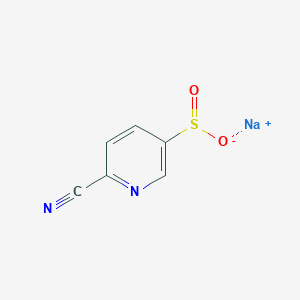 molecular formula C6H3N2NaO2S B13168142 Sodium 6-cyanopyridine-3-sulfinate 