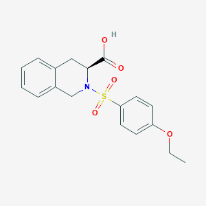 molecular formula C18H19NO5S B13168189 (3S)-2-(4-Ethoxybenzenesulfonyl)-1,2,3,4-tetrahydroisoquinoline-3-carboxylic acid 