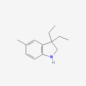 molecular formula C13H19N B13168252 3,3-Diethyl-5-methyl-2,3-dihydro-1H-indole 