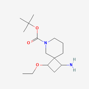 molecular formula C15H28N2O3 B13168265 Tert-butyl 1-amino-3-ethoxy-6-azaspiro[3.5]nonane-6-carboxylate 